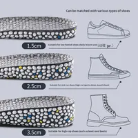 Semelles intérieures unisexes en TPU, hauteur accrue de 3,5 cm, antibactériennes, désodorisantes, confortables, respirantes, absorption des chocs, marque SJ, personnalisables