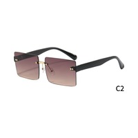 FANTESI 3 pièces Lunettes de soleil polarisées carrées sans monture, rectangulaires, transparentes, unisexes (couleur aléatoire)