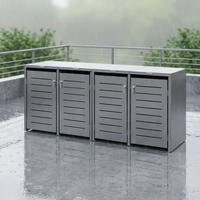 Poubelle murale extérieure moderne minimaliste en métal étanche avec couvercle pour jardin