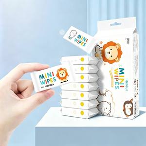 ผ้าเช็ดทำความสะอาดแบบเปียก MINI 8 ชิ้นต่อแพ็ค เป็นมิตรกับสิ่งแวดล้อม ใช้แล้วทิ้ง ผลิตจากวัสดุไม่ถักทอ ปราศจากแอลกอฮอล์ สำหรับเด็กแรกเกิด ทารก และเด็กเล็ก กลิ่นหอมตามสั่ง มาตรฐาน ISO - Product Image 1