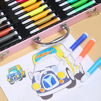 Lot de 251 outils de dessin et de peinture en boîte en bois pour enfants : crayons, feutres aquarelles et poudres – Idéal pour l'école et les fournitures artistiques