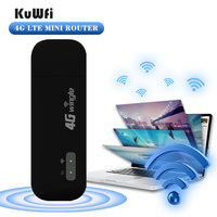 Modem WiFi Extender USB 4G KuWFi OEM Custom 150Mbps dengan Slot Kartu SIM Dongle WiFi LAN Nirkabel