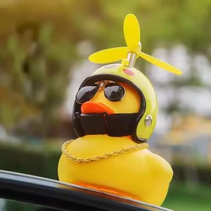 Voiture Mignon Vent Cassé Jaune Canard <span class=keywords><strong>Bambou</strong></span> Libellule Cloche <span class=keywords><strong>Corne</strong></span> Avec Casque Moto Équitation Cyclisme Décoration Voiture Ornements - Product Image 6