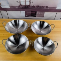 Yolecen Vente en Gros Design Classique Double Oreille En Acier Inoxydable Hot Pot avec Antiadhésif Anti-Débordement Bar Poêle En Métal Alcool Pot Sec