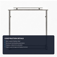 Portant à vêtements autoportant personnalisé en métal avec étagère supérieure pour sacs à main, présentoir de boutique, fabricant OEM ODM
