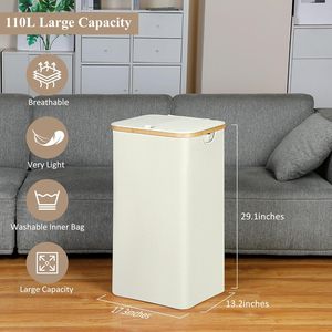 <b>Large</b> Capacity Laundry <b>Basket</b> Can Be Folded and Easily Carried Custom Bamboo Laundry <b>Baskets</b> - Product Image 2