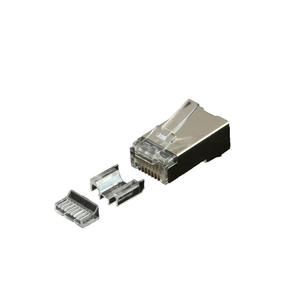 Conector blindado Rj45 Cat 6A chapado en oro de 8 pines para cables de red Gigabit - Product Image 1