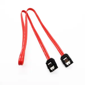 Cable plano personalizado de 1M y 1,5 M de largo, Cable de alimentación hembra Sata rojo de 7 pines, Cable Sata de Cinta Larga para disco duro