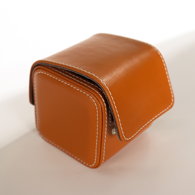 Custom Brown Color PU Leather Luxury Men Travel Smart Single Watch Band Display Storage Box Package Watch Boxes & Cases Packing