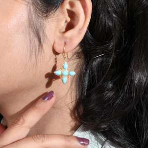 ต่างหูแบบห้อยสไตล์โบฮีเมียนสำหรับผู้หญิงต่างหูเทอร์ควอยซ์ใหม่ทันสมัย - Product Image 3