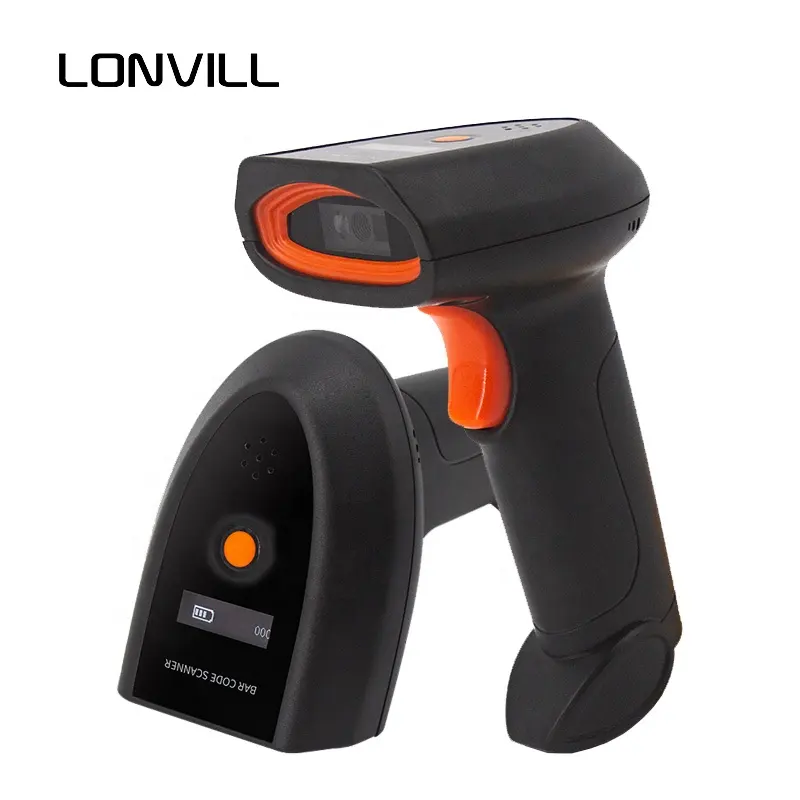 ODM Handheld BT 2D Barcode Scanner 2,4 GHz Wireless IP54 USB Barcode Reader mit Bildschirm anzeige