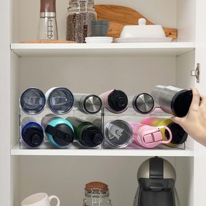 Organisateur de <span class=keywords><strong>bouteille</strong></span> d'eau empilable Organisation de garde-manger de cuisine et étagère de rangement <span class=keywords><strong>Porte</strong></span>-<span class=keywords><strong>bouteille</strong></span> en plastique pour réfrigérateur Armoire de cuisine - Product Image 4