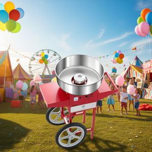 Máquina de Algodón de Azúcar Vevor de 1L, Comercial, con Carrito, Lista para Fiestas, Color Rojo - Product Image 2