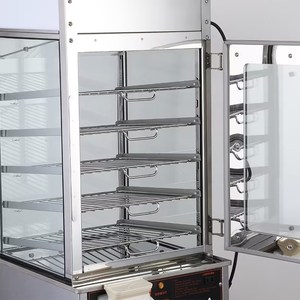 Scaldavivande commerciale a 5 strati per panini per alimenti in acciaio inossidabile con vetrina in vetro - Product Image 5