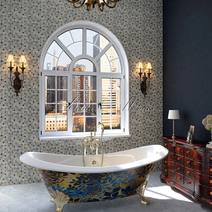 Vintage Retro Glass Mosaic Wall Tiles Modern Design Copper Trim for Bath Kitchen <strong>Background</strong> Facade Covering Elevation Accent - Product Image 5