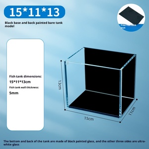 <span class=keywords><strong>Aquarium</strong></span> de bureau moderne en verre écologique, petit paysage aquatique, mini <span class=keywords><strong>aquarium</strong></span> à fond noir, 5,6 L, carré, salon, 220 V - Product Image 6