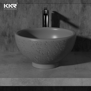 Recién llegado, lavabo y lavabo gris rectangular con forma de hormigón de cemento para baño, lavabo sanitario hecho en China - Product Image 3