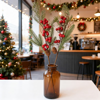 Künstliche Weihnachtsbaum-Dekorationen Plastik-Schaumstoff-Beeren Rote Früchte Kiefernnadeln Tannenzweige Neue Dekoration