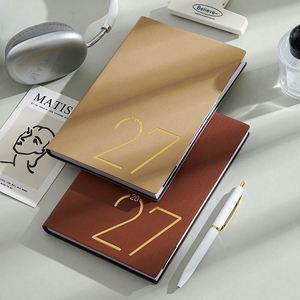 Agenda 2027 transfrontalier moderne, anglais-espagnol, planificateur de suivi de la discipline personnelle 365 jours, carnet de notes, impression personnalisée - Product Image 2