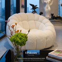 Fauteuil individuel ergonomique de salon moderne en bouclette, design enveloppant, haute qualité, personnalisé