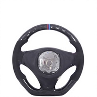 Volant de direction à bande supérieure en fibre de carbone, pour BMW E90, E92, E60, E63, E46