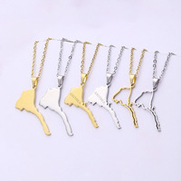 Collier pendentif tendance en acier inoxydable imperméable avec drapeau national de l'Érythrée, Afrique du Nord, vente en gros pour femmes et hommes
