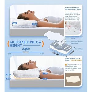 OEM Private Label OrtoMed Orthopedic Cervical <b>Memory</b> <b>Foam</b> Pillow 2 In 1 Ergonomic Sleeping Support Pillow - Product Image 5