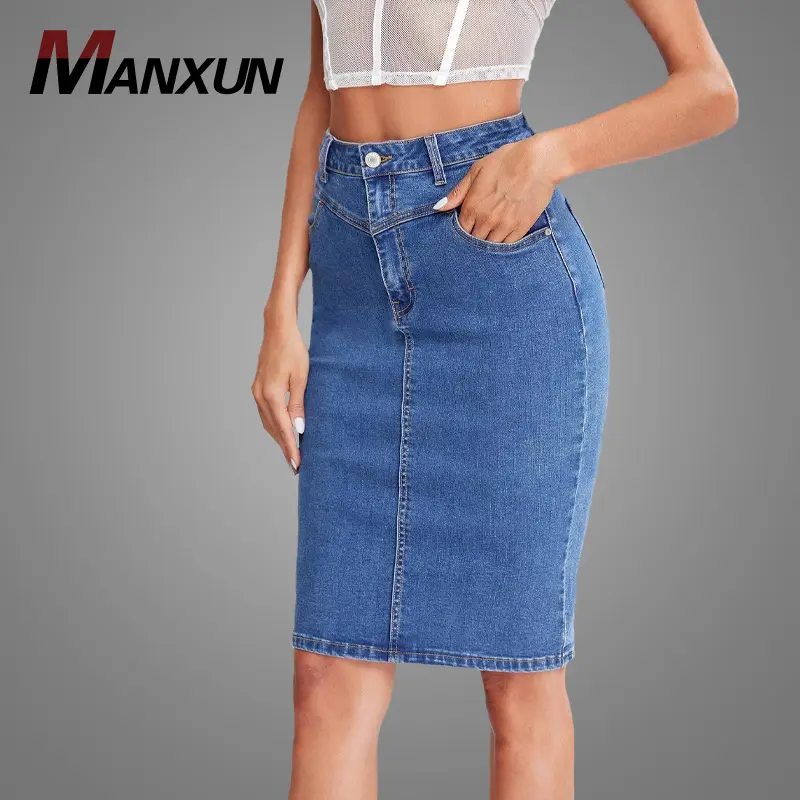 MX 2021 Fashion Girls Jeans Skirt Hot Sale Denim Skirts Normcore Dress for Women