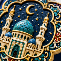 Pendentif de voiture en résine UV musulmane, ornements suspendus 3D en relief mosquée, lune et étoile, décoration murale pour la maison, souvenir du Ramadan, de l'Aïd, du Hajj et de l'Omra