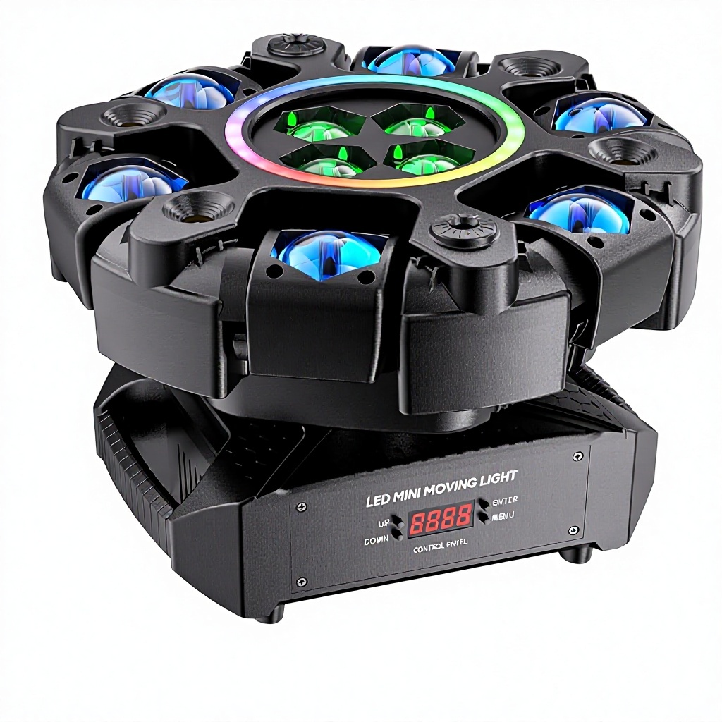 Professional 150W 6-Arm RGBW 4in1 LED Moving Head Beam Light with Laser Strobe Bee Eye DMX512 Stage Lighting for DJ Disco Club