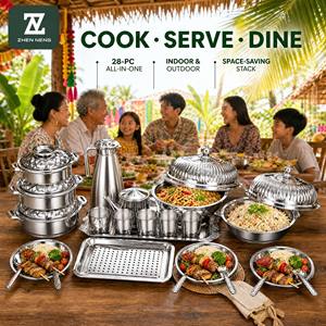 Ensemble de 28 ustensiles de cuisine Zhenneng tout-en-un pour la cuisine quotidienne, les voyages en camping et les sorties en famille, résistant à la rouille - Product Image 2