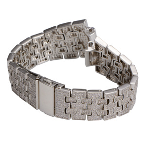 <span class=keywords><strong>Correa</strong></span> <span class=keywords><strong>de</strong></span> <span class=keywords><strong>Reloj</strong></span> <span class=keywords><strong>de</strong></span> Lujo Hecha a Mano con Plata <span class=keywords><strong>de</strong></span> Ley 925 y Moissanita VVS D para GA110/100 - Product Image 2