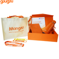 Ensemble cadeau publicitaire en coton avec logo personnalisé, couleur et emballage sur mesure pour articles promotionnels