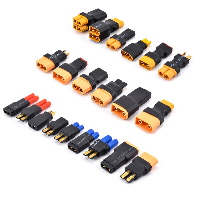 Battery Connector Adapter Customizable XT30 XT60 XT90 TRX EC5 EC3 Male Female Nylon Plug