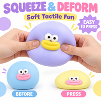 Balle anti-stress créative et amusante à presser, motif dessin animé, yeux grands, bouche de saucisse, rebond lent