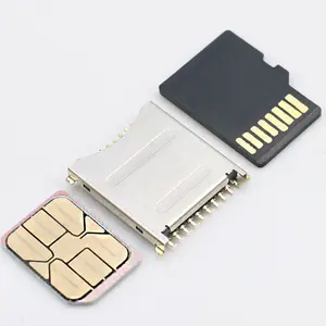 SMT tipi yüksekliği 1.6mm 19 Pin 3 in 1 mikro SD kart UHS II kartı UFS kart konektörü