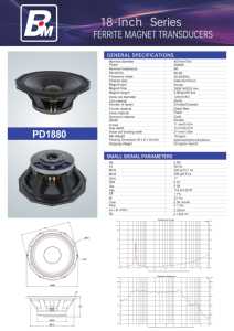 Subwoofer PD1880 18 pouces <span class=keywords><strong>de</strong></span> haute qualité, grande puissance, néodyme, bobine CCAW 280 mm (125 mm/5 pouces), 2000 W, 8 ohms, pour scène professionnelle extérieure NR - Product Image 5