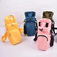 600D Polyester isolé bouteille d'eau sac de transport téléphone poche Sport de plein air isotherme refroidisseur tasse couvre