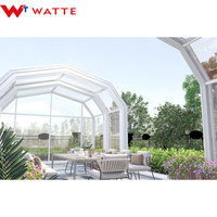 Grande maison toutes saisons en aluminium et verre Design moderne Serre préfabriquée en polycarbonate Salle de soleil Solarium Serre pour villas
