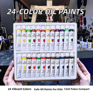 JINGHUA OC24 Fournitures Scolaires Kit Artistique 24 Couleurs 12ml Tubes en Aluminium Peintures à l'Huile Couleurs Vives pour Étudiants ou Enfants - Product Image 2