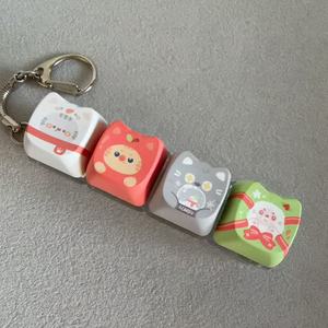 คีย์แคป PBT ลายแมวน่ารัก 4 ชิ้น สำหรับคีย์บอร์ดแบบ Mechanical Switch คลิกเกอร์ <span class=keywords><strong>ASMR</strong></span> บรรเทาความเครียด ของเล่นเสริมสมาธิ พวงกุญแจ - Product Image 6