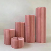 Ensemble de présentoirs cylindriques en papier plissé multicolores, support de table à dessert réutilisable pour mariages, fêtes et séances photo