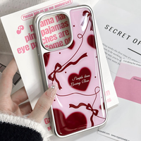Coques de téléphone intelligentes BAILI Factory avec cadre galvanisé argenté et motif personnalisé en résine époxy pour iPhone 17 Air 16 Plus 15 Pro