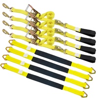 Nouveau produit sangle de transporteur de voiture jaune 10000lbs Kits de levage de roue de transporteur de voiture avec mousqueton et anneau en D