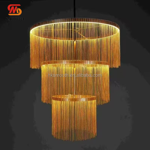 SMOOTH 3 tiers Round Circle Chandelier Tassel Lamp Wedding <b>Ceiling</b> Light Decoration - Product Image 2