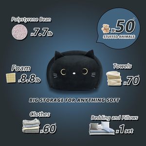 Funda para Silla Puff de Almacenamiento de Peluches para Niñas, Tamaño Grande, Poliéster, Gran Capacidad, Organizador de Juguetes (Solo la Funda, Sin Relleno) - Product Image 4