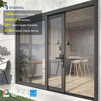 Porte coulissante en aluminium pour projets résidentiels en Tunisie, porte coulissante en verre pour intérieur et extérieur