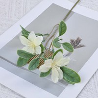 Arreglo Floral Artificial para Boda, con Hojas Verdes Cortas y Flores Blancas de Flor de Cerezo y Fresia, Decoración para Interiores y Exteriores