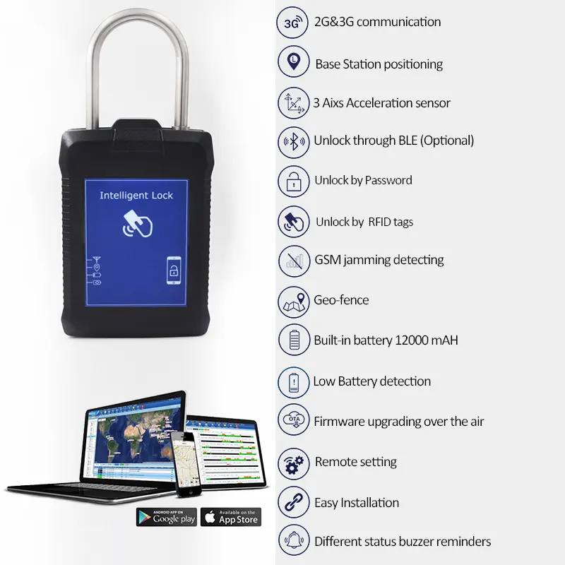 Cadeado inteligente com gps, cadeado inteligente gl600 com 3g, selo eletrônico, rastreador para segurança e rastreamento