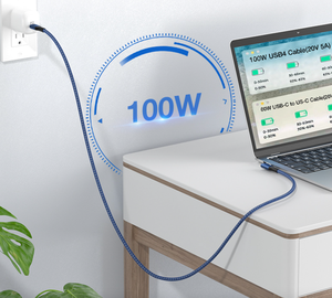 สายเคเบิล USB4 Type C แบบมุมฉาก 40Gbps 100W PD รองรับการชาร์จเร็ว ใช้งานร่<span class=keywords><strong>ว</strong></span>มกับ <span class=keywords><strong>Thunder</strong></span> 4 ได้ สายถ่ายโอนข้อมูลความเร็วสูง - Product Image 3